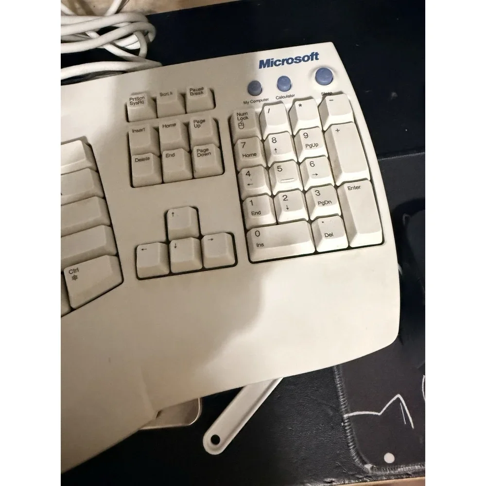 Microsoft Natural Pro Ergonomic USB PS/2 Keyboard Model RT9431 V:5FTW Tested